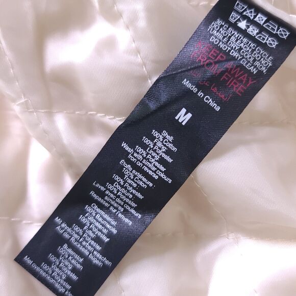 NEW Pretty Little Thing Off White Oversized Racer Bomber Jacket Snap Button Sz M - Picture 10 of 16